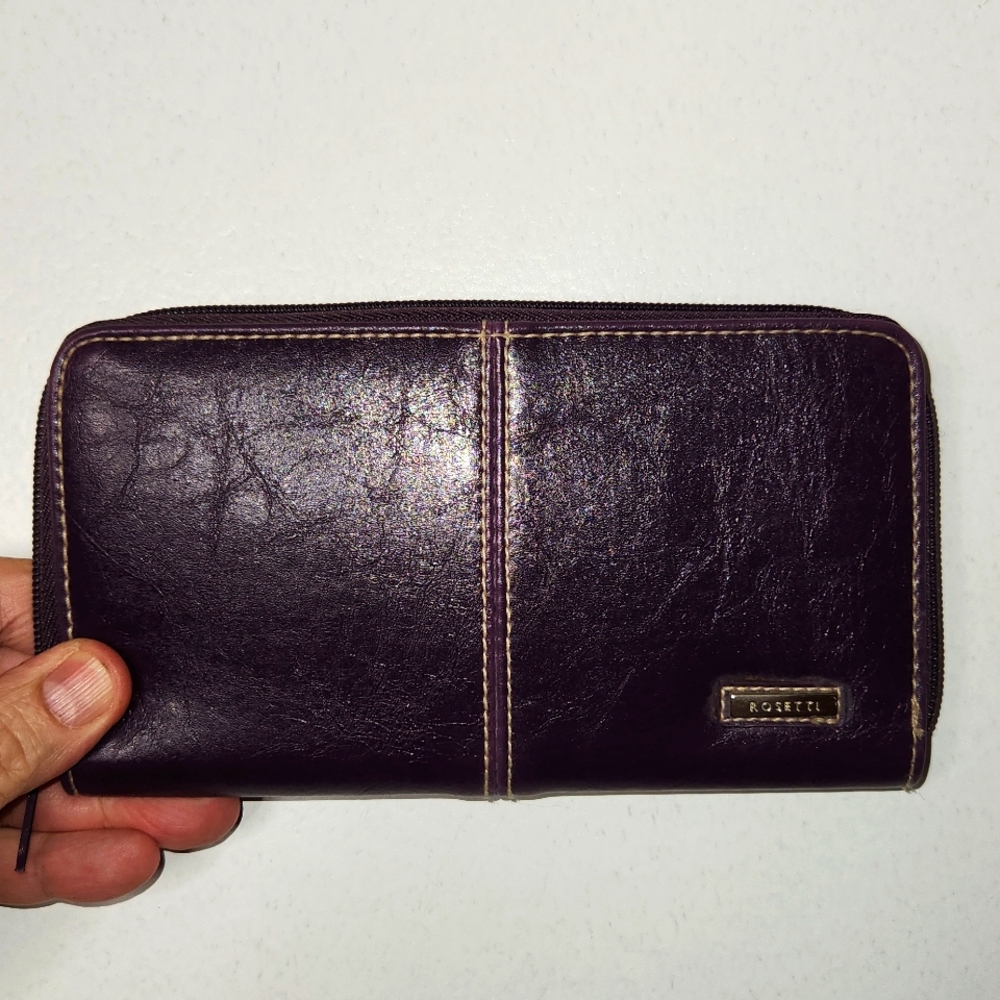 ROSETTI Wallet eggplant color, , pre loved item sold as is